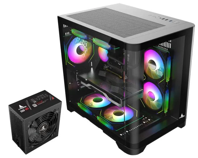 Iceberg Iceberg Crystal Wave M Black Micro ATX Case with 500W PSU — 商品写真