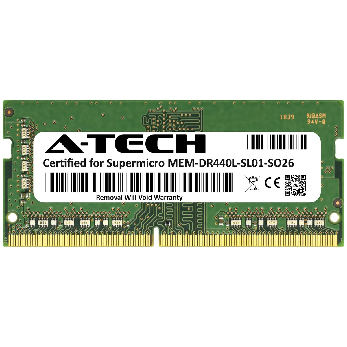 A-Tech A-Tech Supermicro Certified MEM-DR440L-SL01-SO26 4GB DDR4 2666MHz laptop RAM — 商品写真