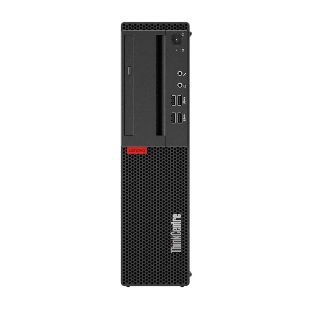 Black Lenovo ThinkCentre M710 small form factor desktop tower