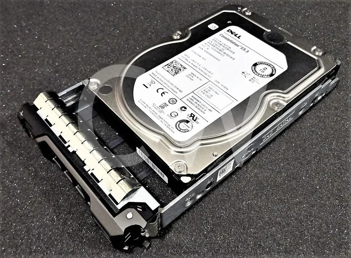 Silver 3.5 inch SAS hard drive with tray