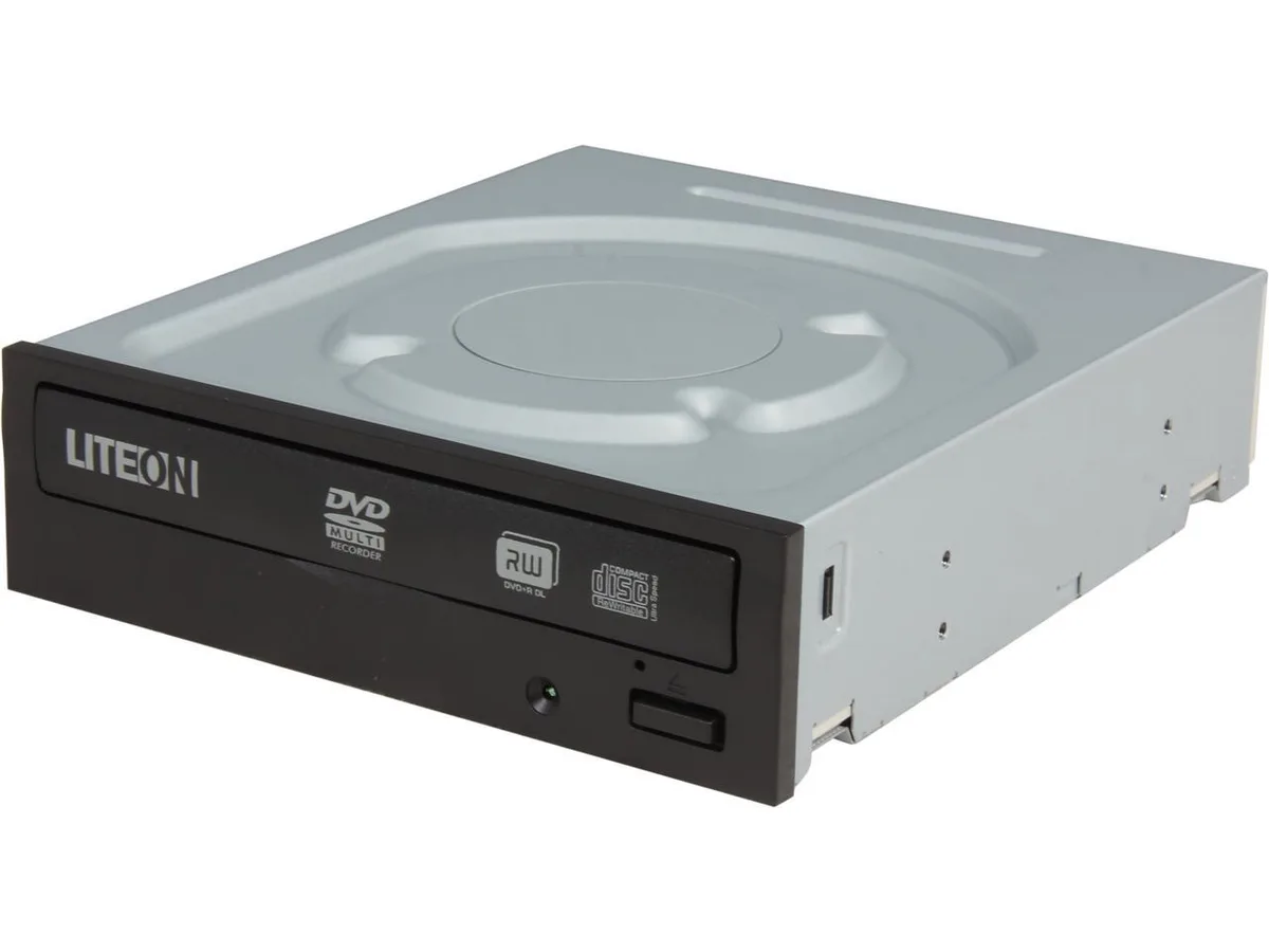 Silver internal DVD burner with front tray and SATA connectors