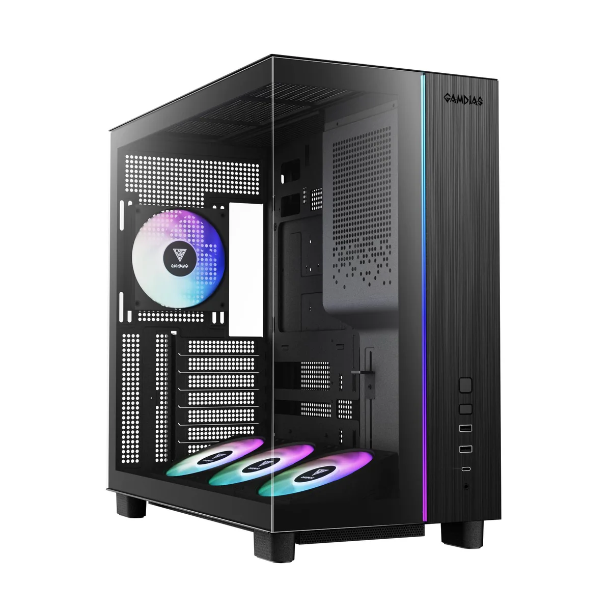 GAMDIAS Technology GAMDIAS Technology ATLAS M4 PC Case ATX 4×120mm PWM ARGB Fans — photo du produit