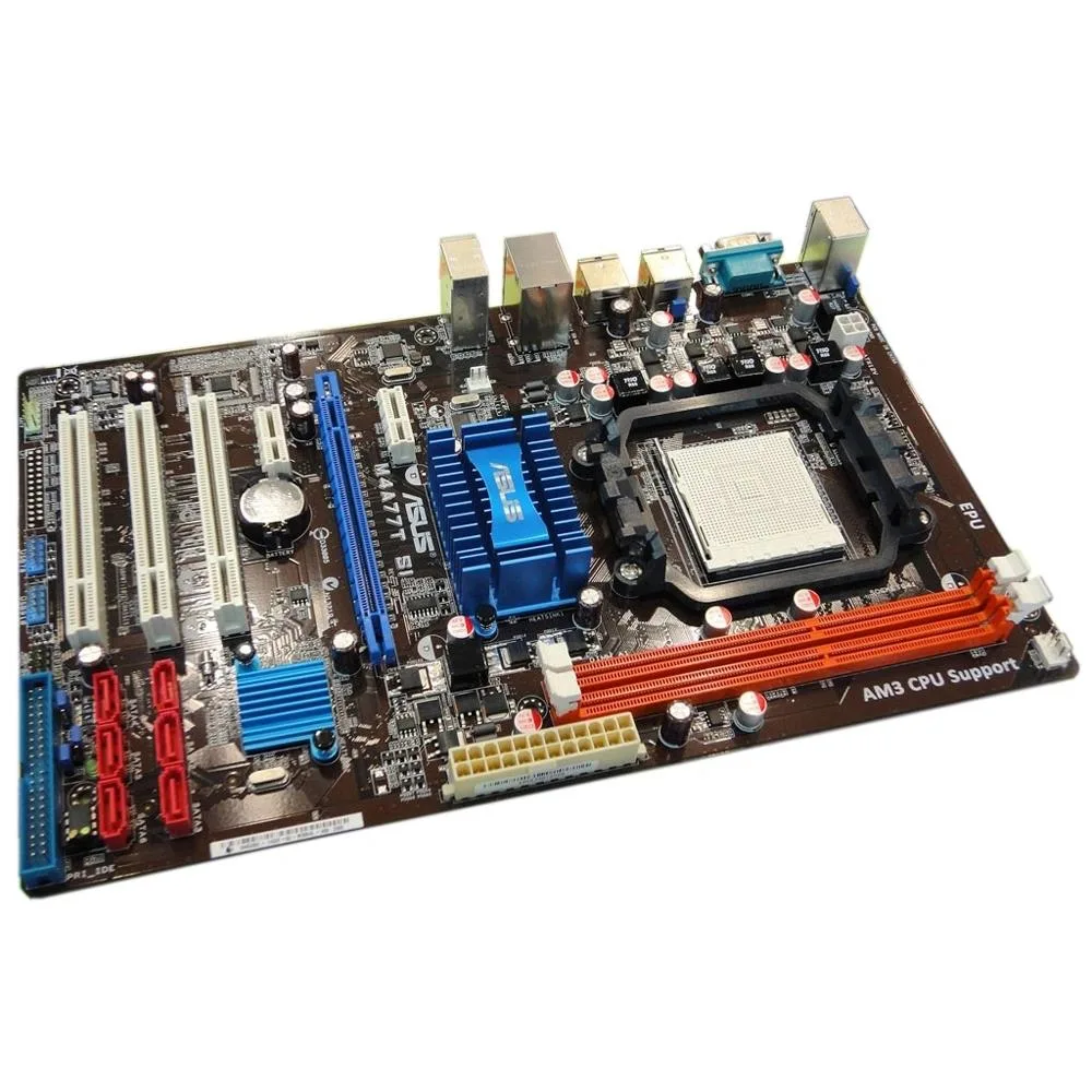 ATX motherboard with AM3 socket, AMD 770 chipset, DDR3 slots, 16GB max memory