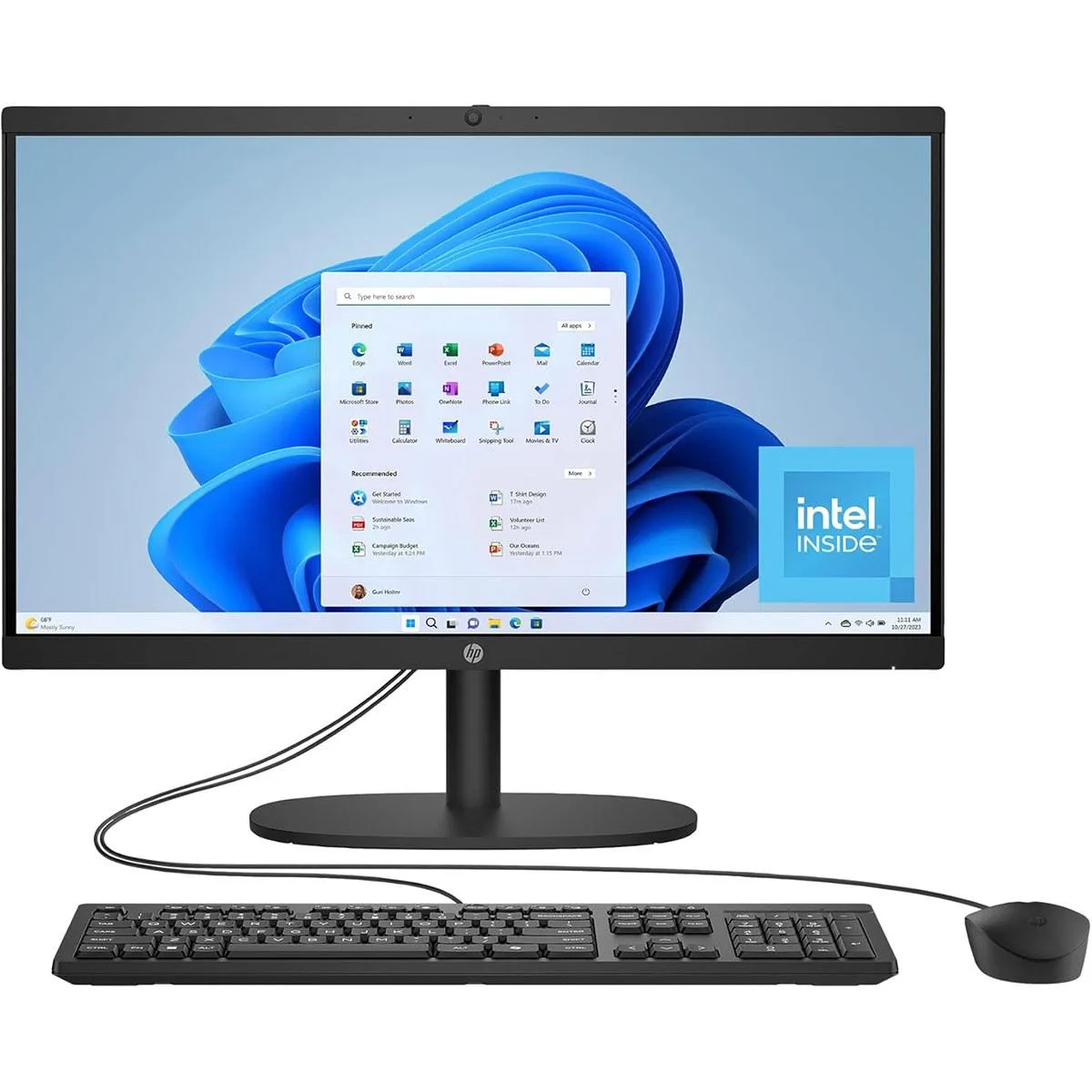 HP HP 22-dg0340 21.5" All-in-One PC Intel N200 8GB 512GB Windows 11 Home Jet Black — תמונת המוצר