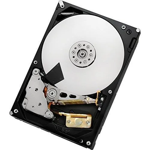 A 3.5 inch enterprise SAS hard drive with a silver metal casing and a green printed circuit board visible underneath