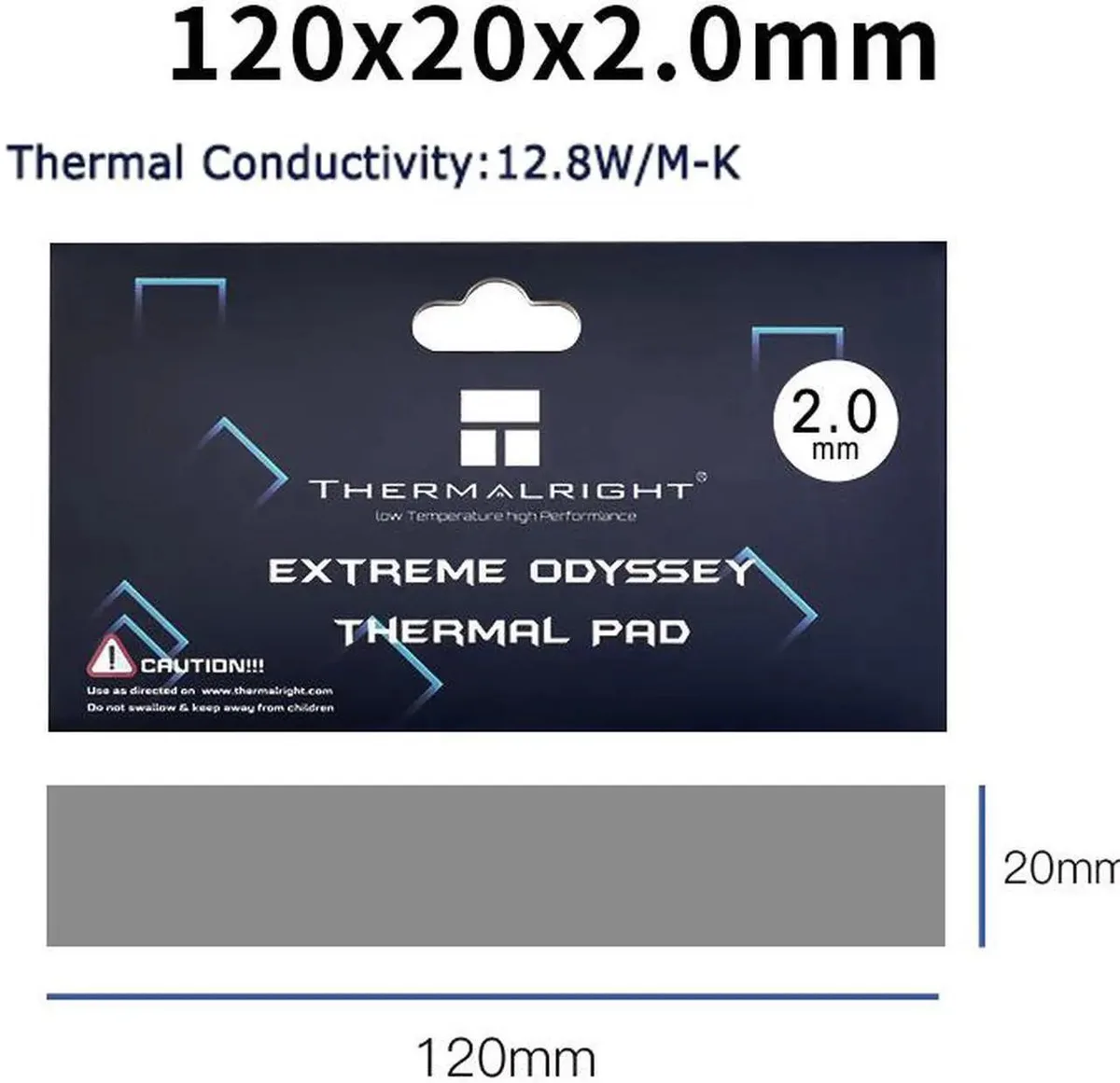 Lirealar Lirealar 120x20mm Thermal Pad 12.8 W/mK 2.0mm 15g — صورة المنتج