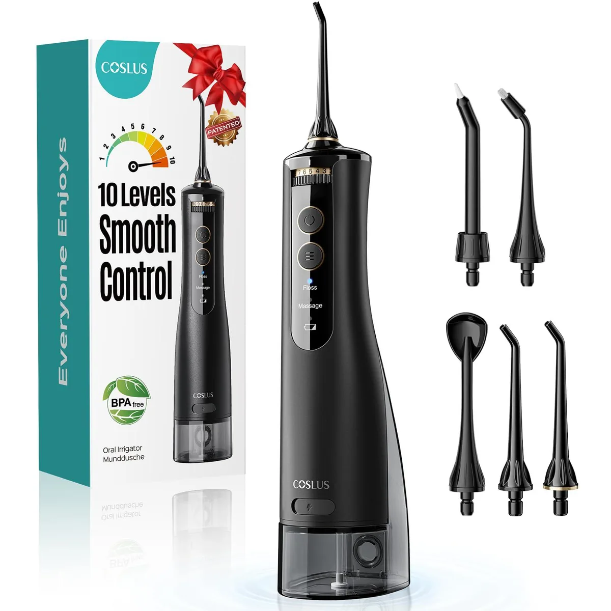  Coslus F5020E Portable Water Flosser 10 Pressure Settings oral care — produkto nuotrauka