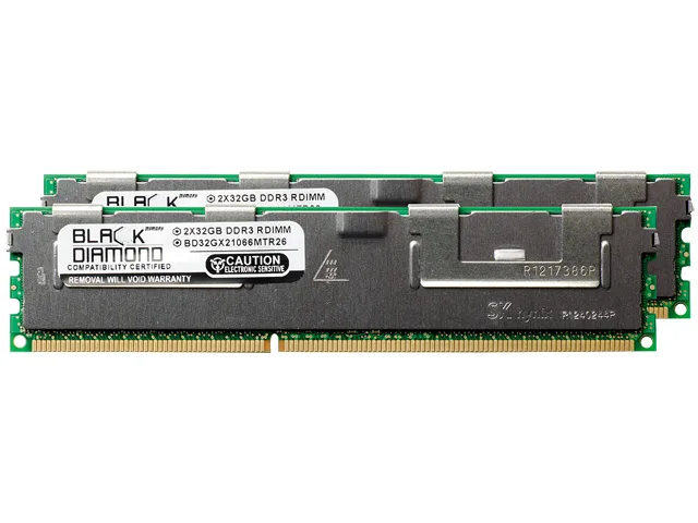 Black Diamond Memory Black Diamond Memory BD32GX21066MTR26 64GB (2 x 32GB) DDR3 1066 ECC Registered server RAM — photo du produit