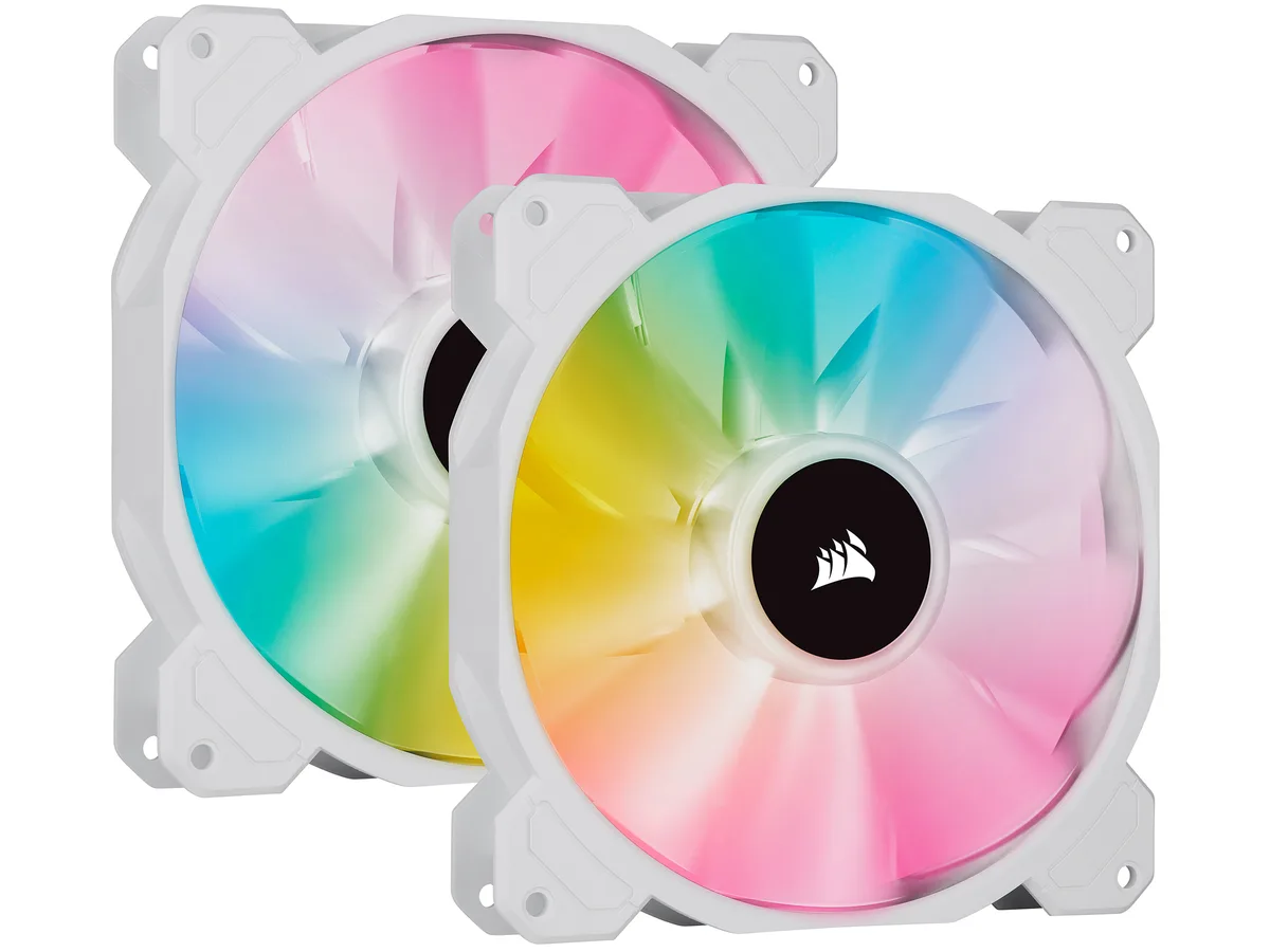 Corsair Corsair CO-9050139-WW iCUE SP140 RGB ELITE 140mm White PWM Dual Fan Kit — photo du produit