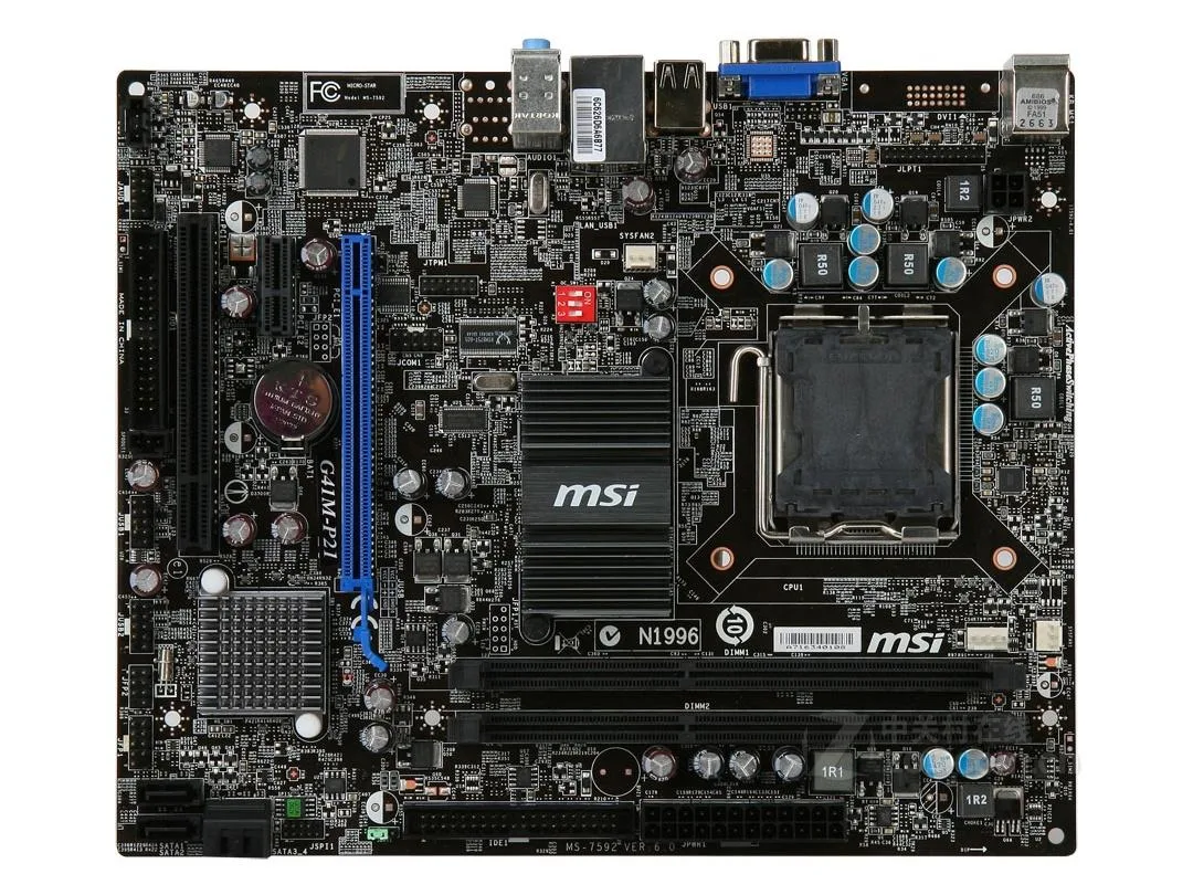 Green micro-ATX board with LGA 775 socket and four DDR3 slots