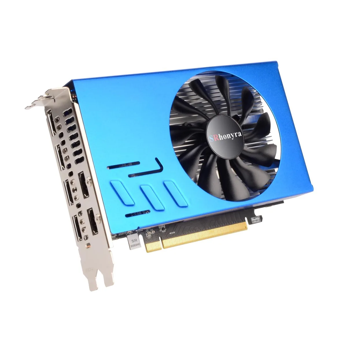 SRhonyra SRhonyra R7 350 4GB 6xHDMI 2.0 Single Fan Blue graphics card — product photo