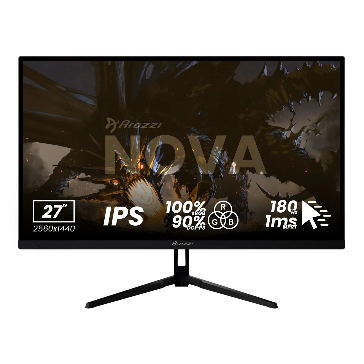 Arozzi Arozzi Nova 27" 1440p 180Hz IPS Gaming Monitor - Black — product photo