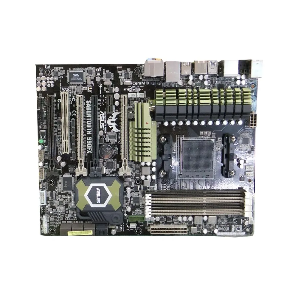 Black ATX motherboard with grey heatsinks and armour cover