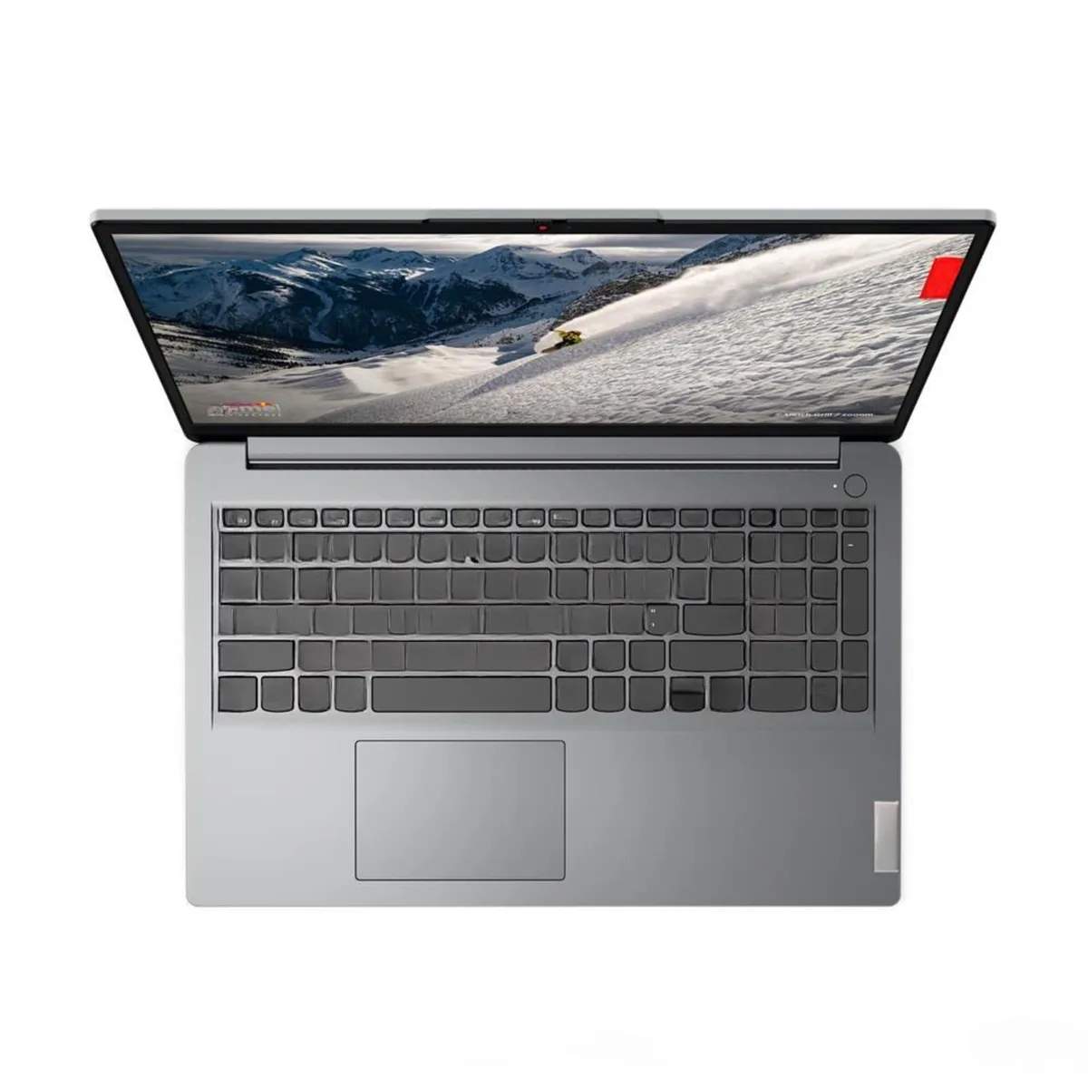 Silver 15.6 inch Lenovo IdeaPad 1 laptop closed on a plain background