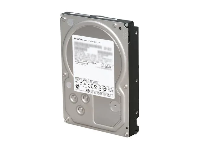 Silver 3.5 inch bare hard drive with circuit board visible