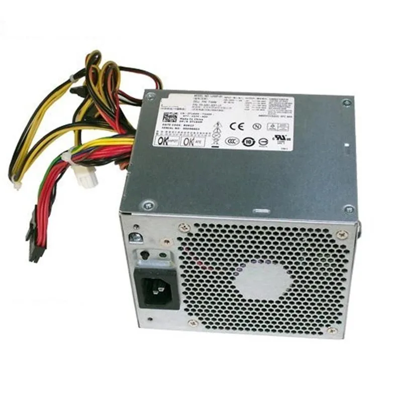 Rectangular ATX power supply unit in matte black finish with cooling fan visible