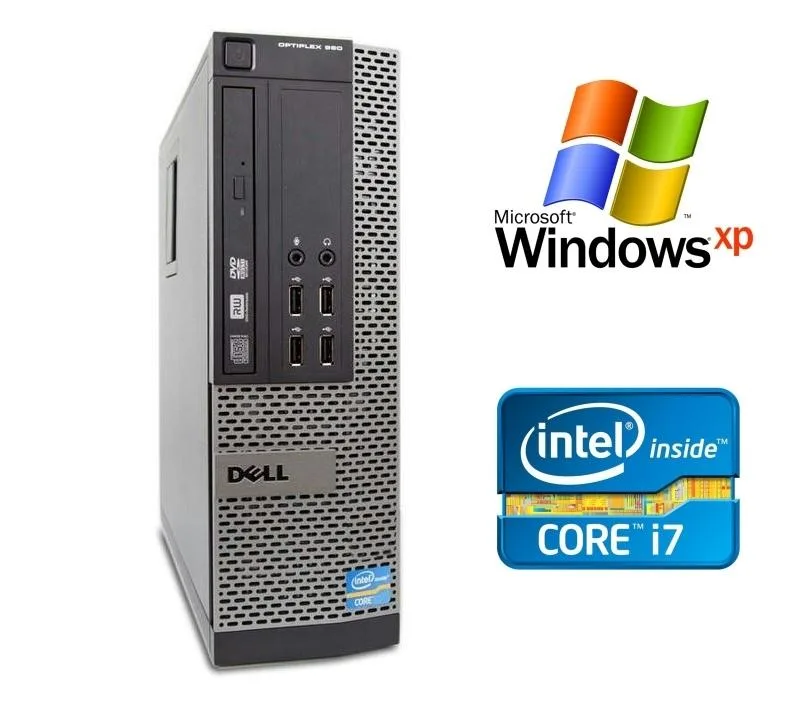 Small black and silver desktop tower with DVD drive and USB Wi-Fi adapter