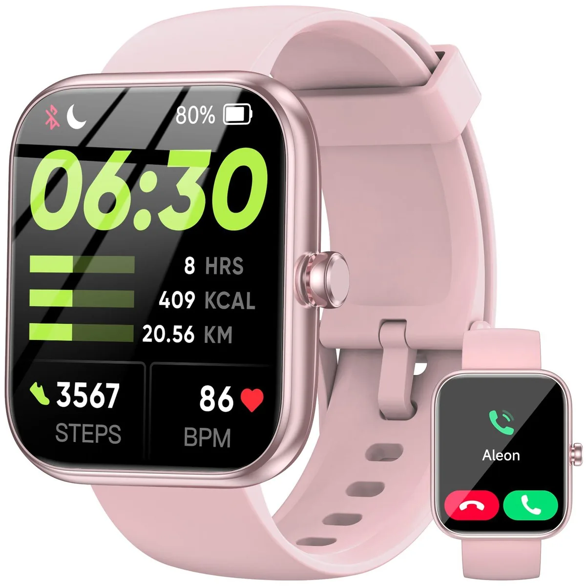 BOOOMIC IDW25 Smart Watch 1.83" Pink 30-Day Battery — product photo