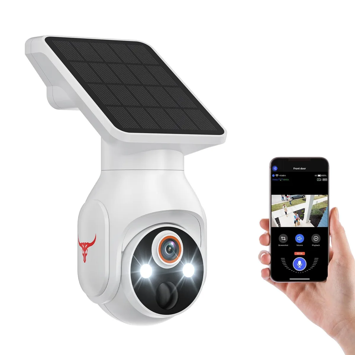  Clover Q50 1080p Solar Wireless Surveillance 355° Pan 90° Tilt 2.4GHz 5200mAh IP65 — product photo
