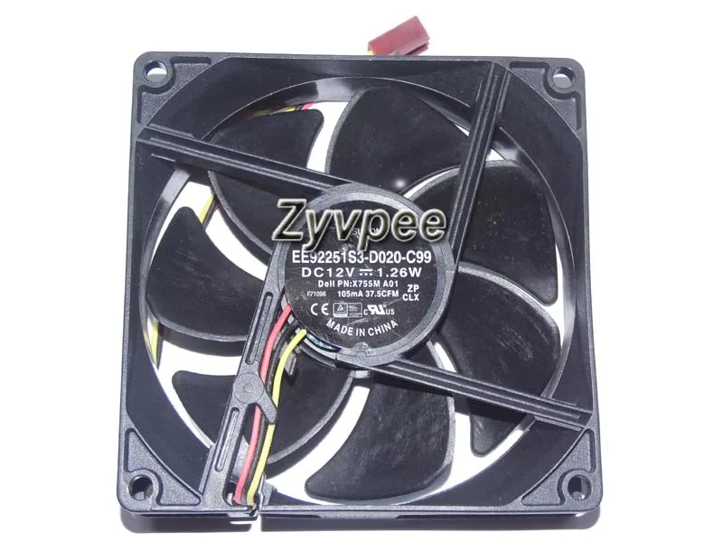 Zyvpee Zyvpee EE92251S3-D020-C99 92×25 mm 12 V 1.26 W 3-pin case fan — foto produk