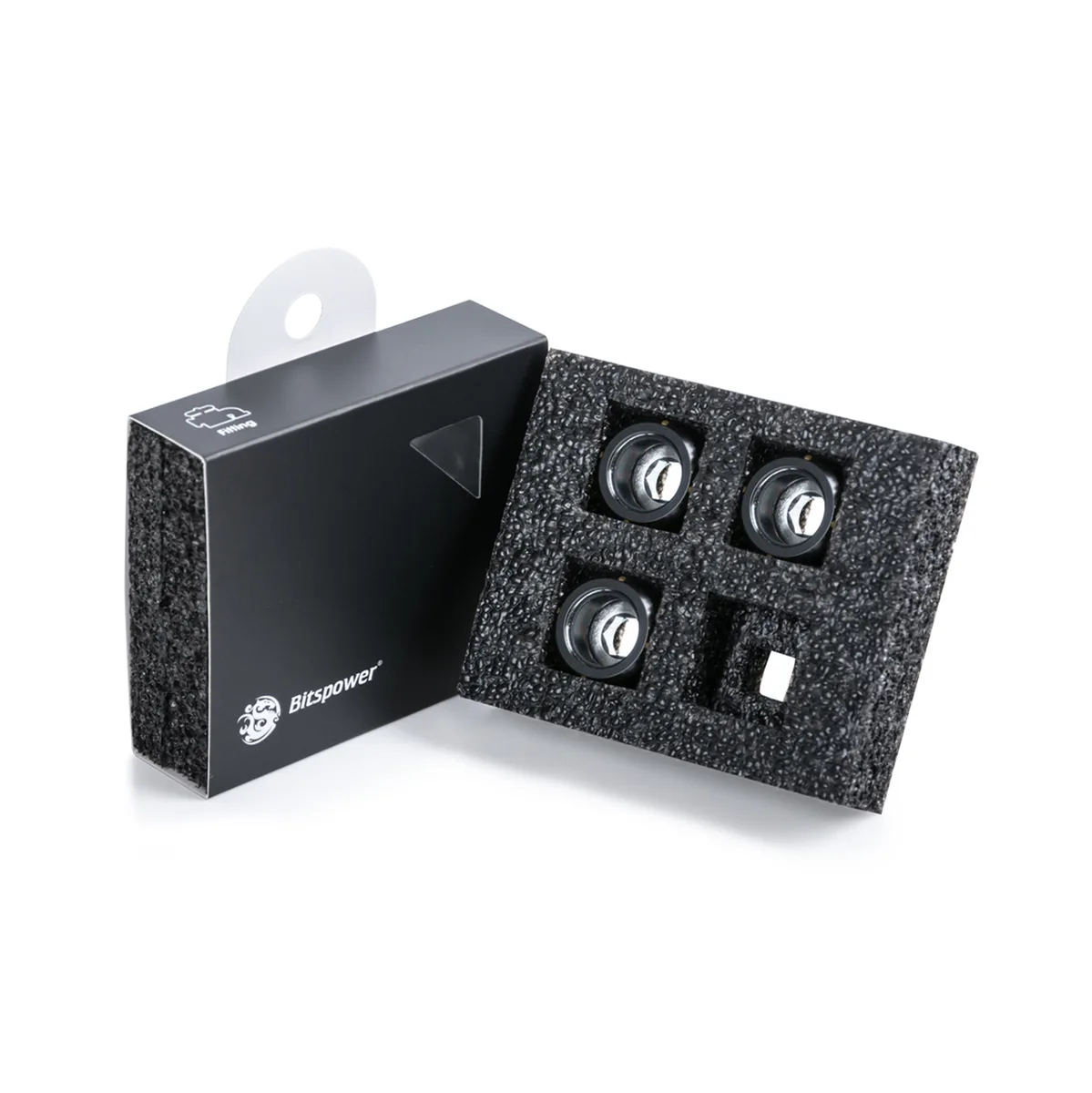 Bitspower Bitspower BP-MBEMLA16-4P G1/4" multi-link fitting 16mm OD matte black 4-pack liquid cooler — Produktfoto
