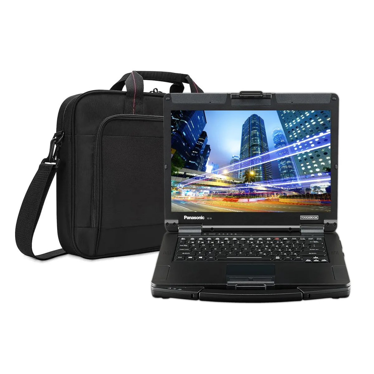 Panasonic Toughbook 55 semi-rugged 14 inch touchscreen laptop with carrying bag