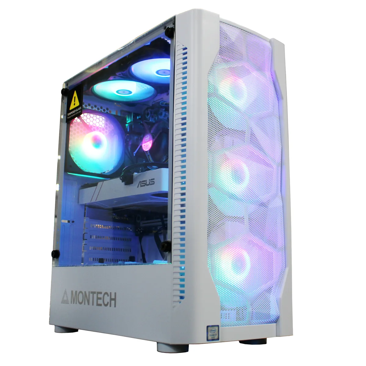 White mid-tower gaming desktop with GTX 970 graphics