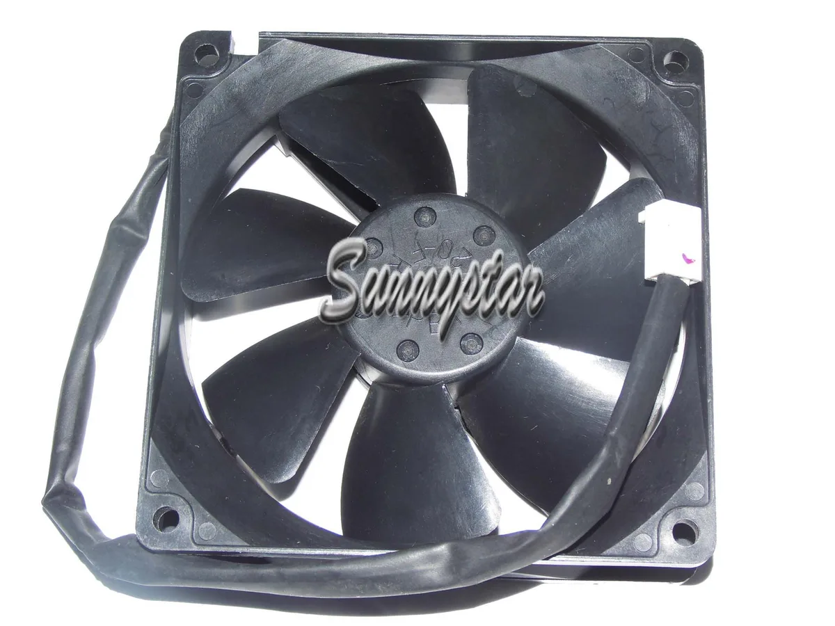 Black 92mm square frame fan with 3-pin connector