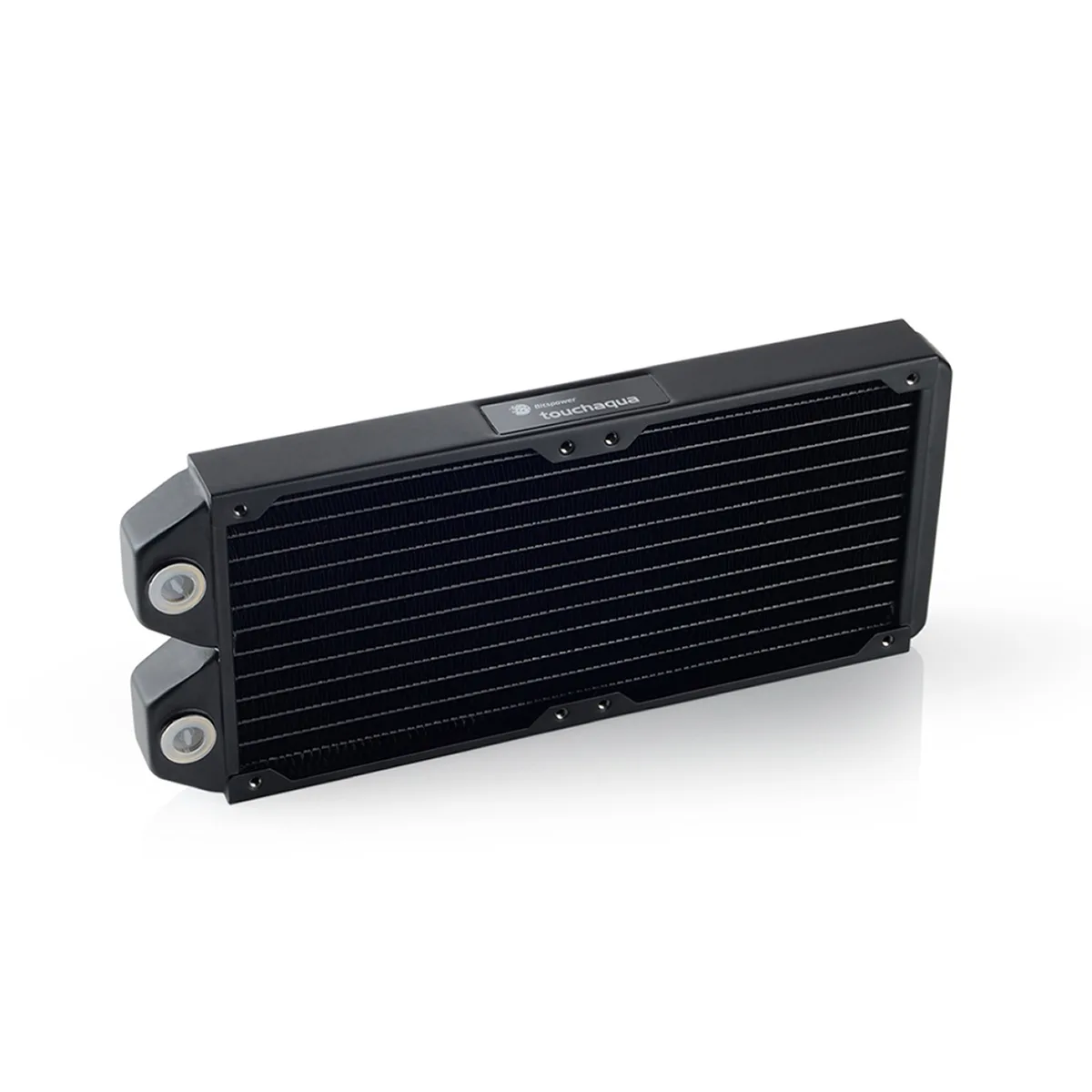 Black 240mm copper radiator with matte finish and G1/4 threads