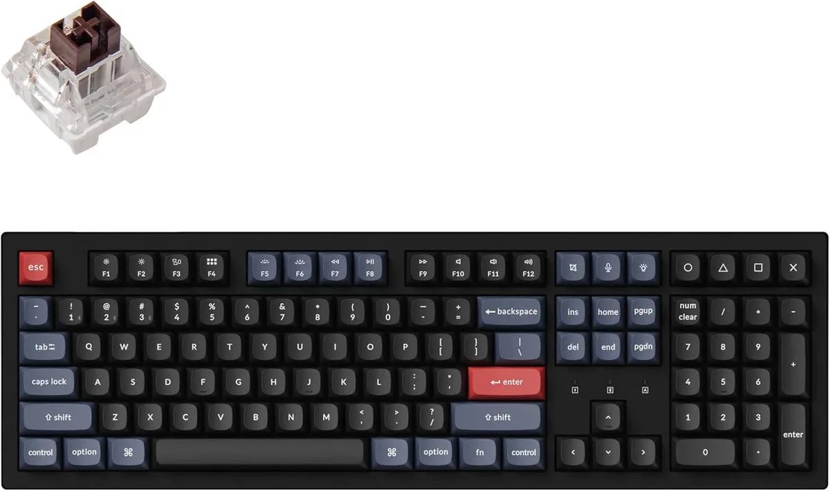 Full-size mechanical keyboard in white with backlit keys