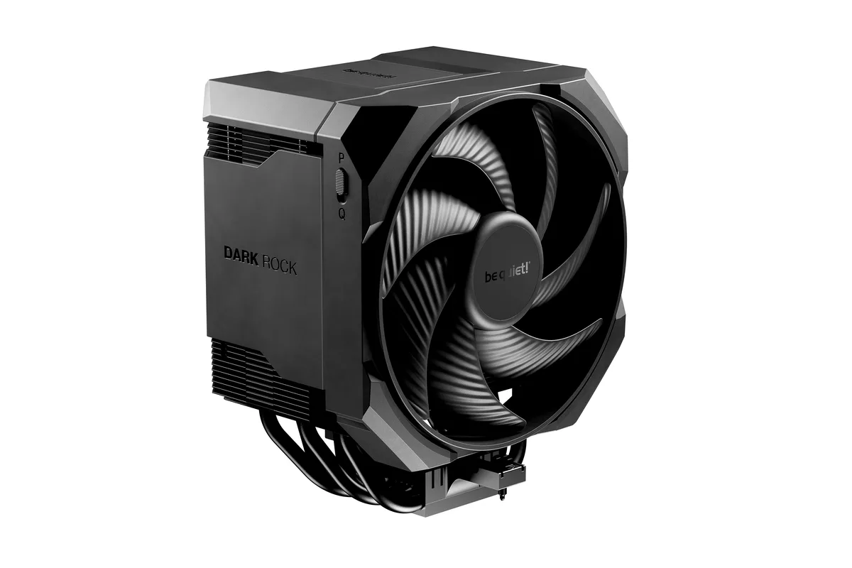 Black asymmetrical tower cooler with 135mm fan and magnetic top cover