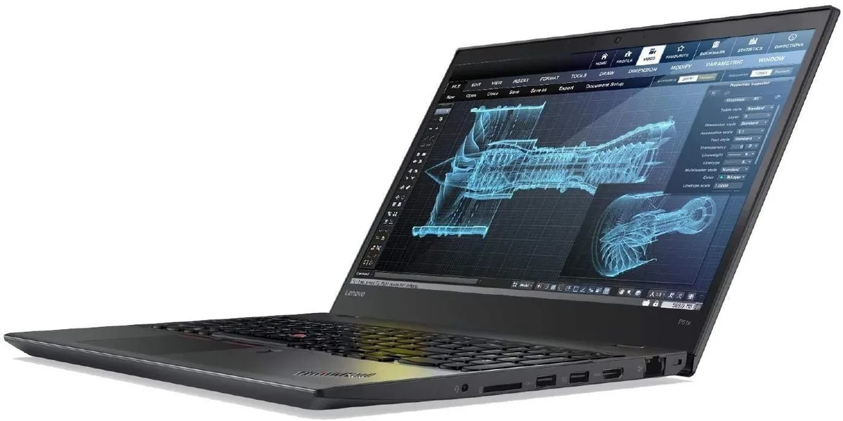 Black ThinkPad laptop closed, 15.6 inch screen, matte finish, red TrackPoint visible