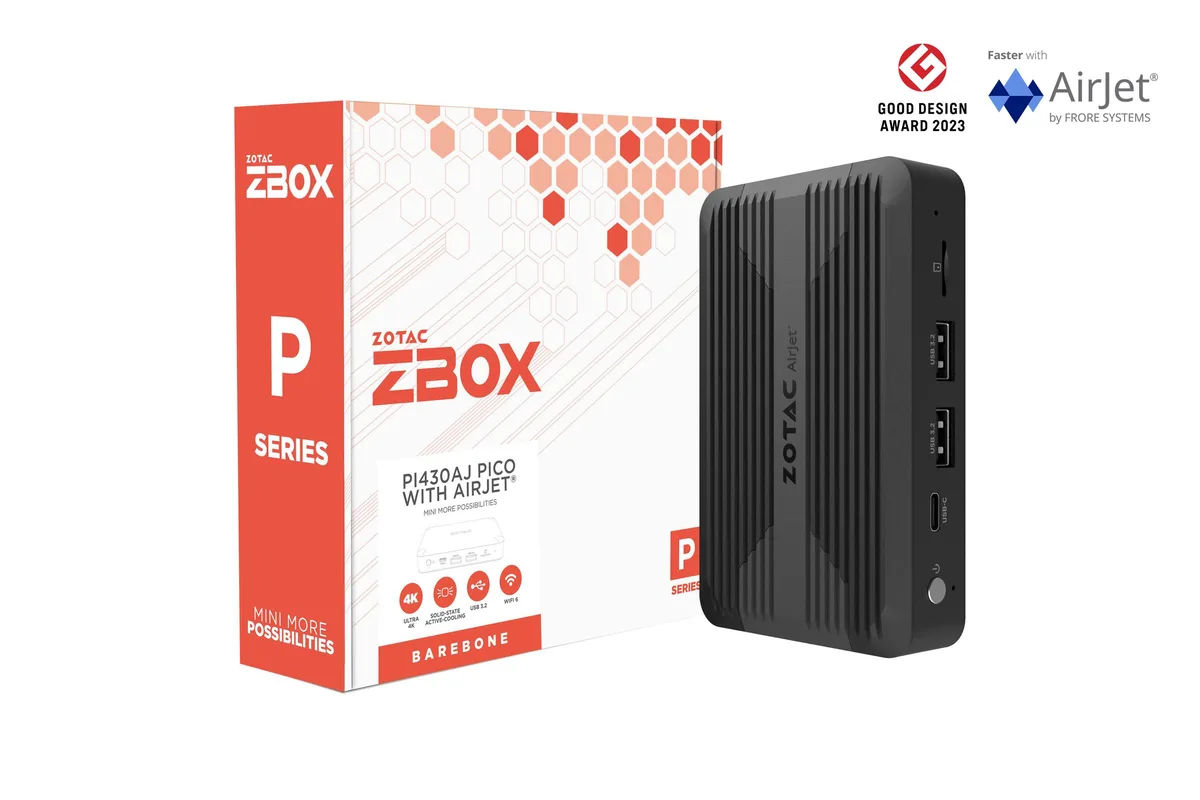 ZOTAC ZOTAC ZBOX-PI430AJ-GLB barebone mini PC, Intel Core i3-N300, 8GB LPDDR5, no storage — fotografia produktu