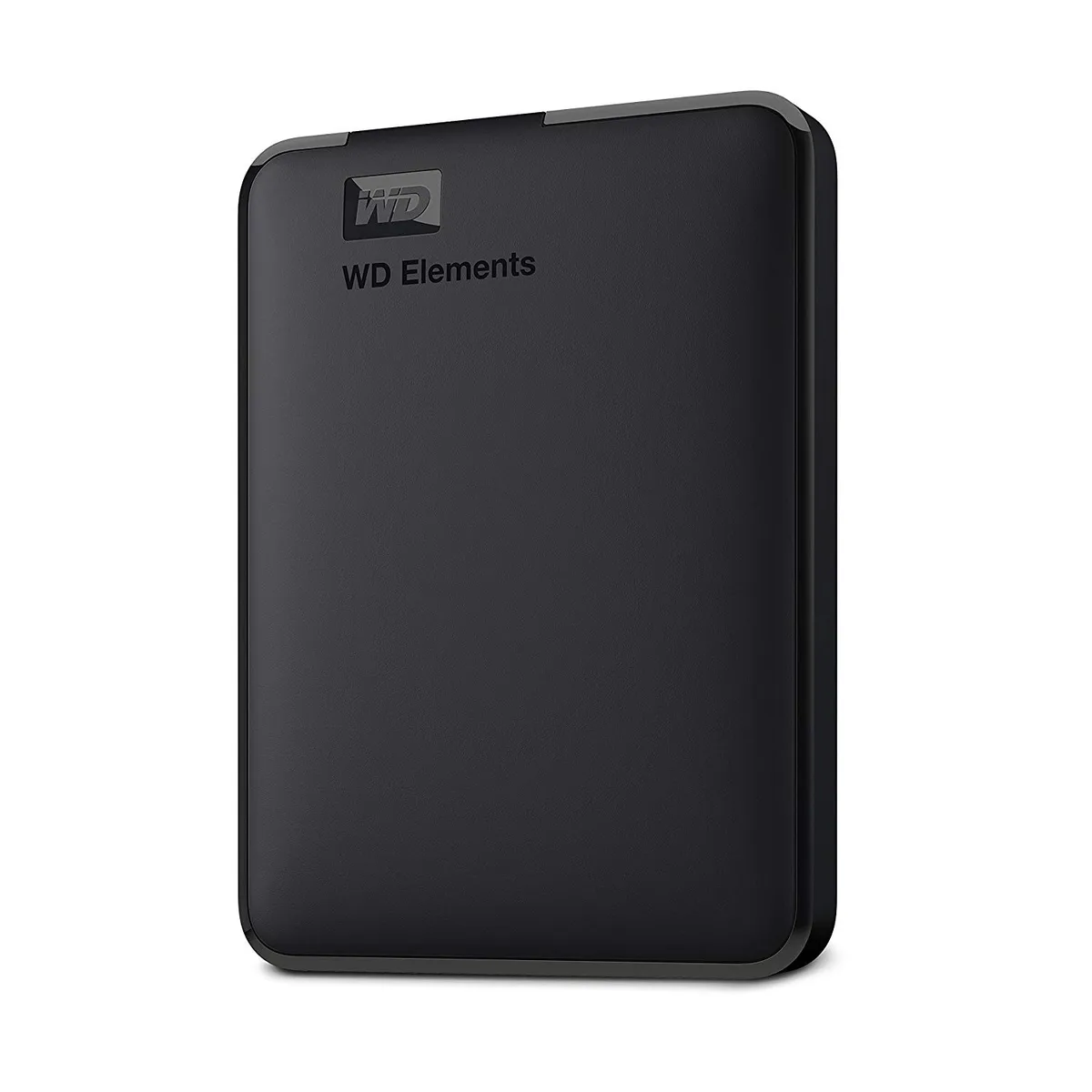 Black rectangular 2.5-inch portable hard drive with Micro-B USB port