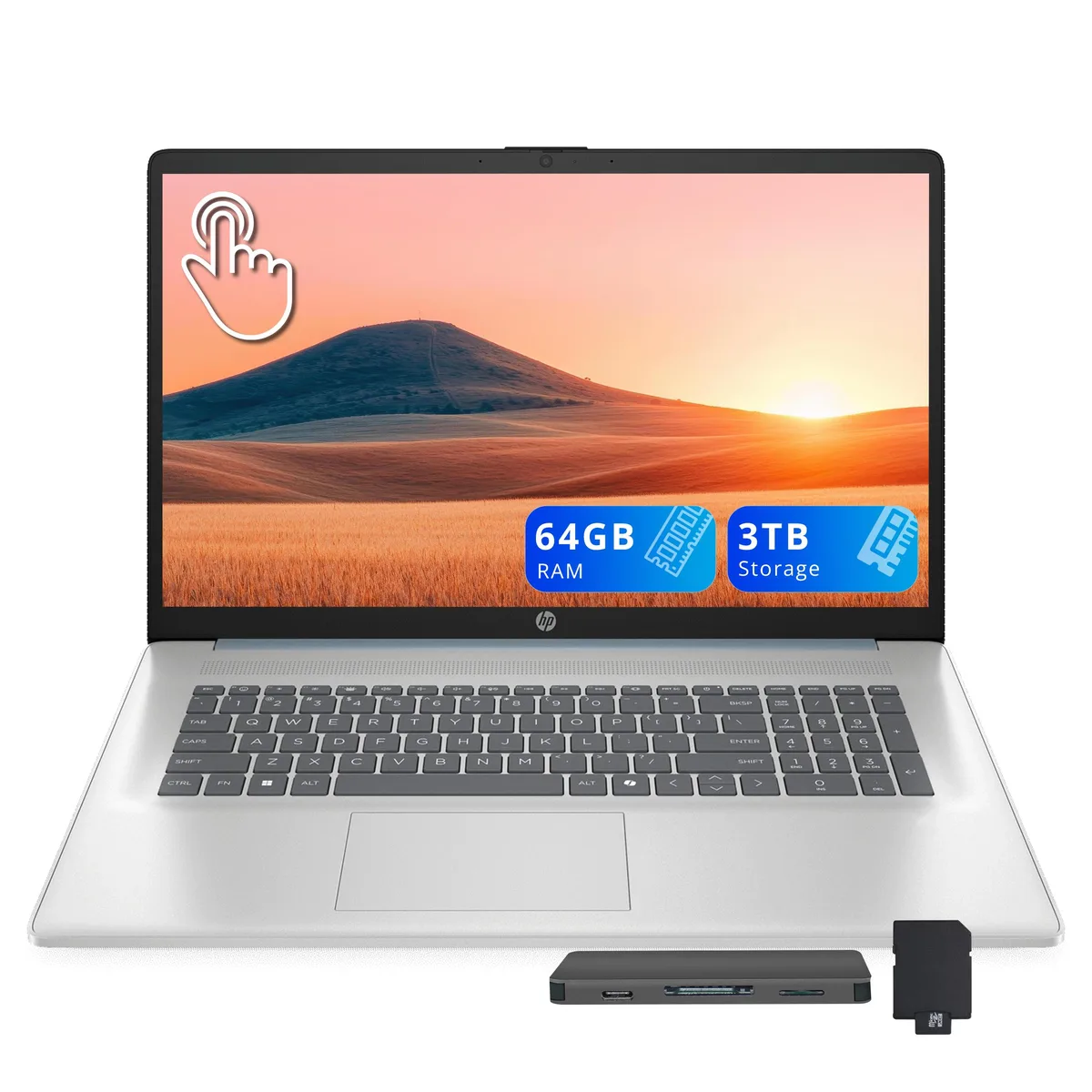 HP HP 17.3" HD+ Touchscreen Business Laptop Intel Ultra 7 255U 12-core 64GB 2TB SSD + 1TB Dock Blue — 제품 사진