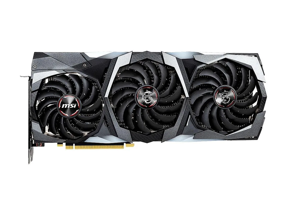 MSI GeForce RTX 2080 Ti GAMING TRIO graphics card with triple-fan cooler and black metal shroud