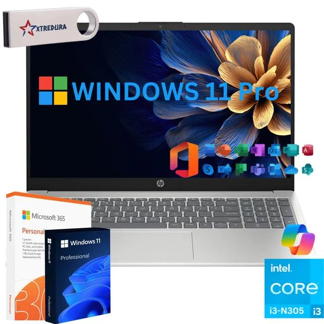 HP HP 17 business laptop Core i3-N305 16GB 2TB 17.3" HD+ Windows 11 Pro Silver — Produktfoto