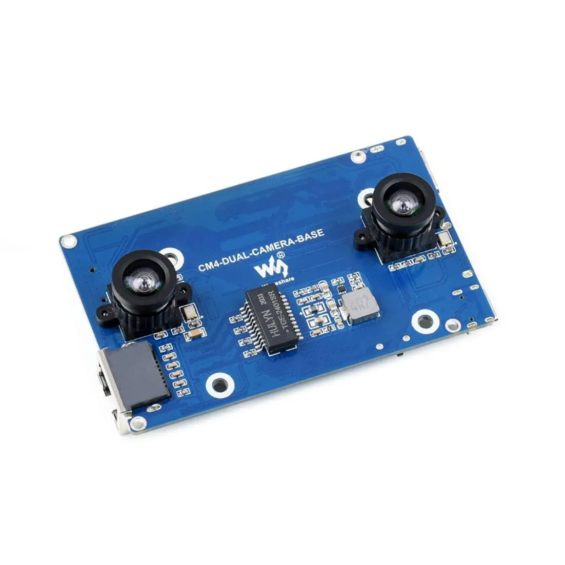 LORDWORLD LORDWORLD Binocular Camera Base Board for CM4 Dual 8MP Dual HDMI 4K 30fps — Produktfoto