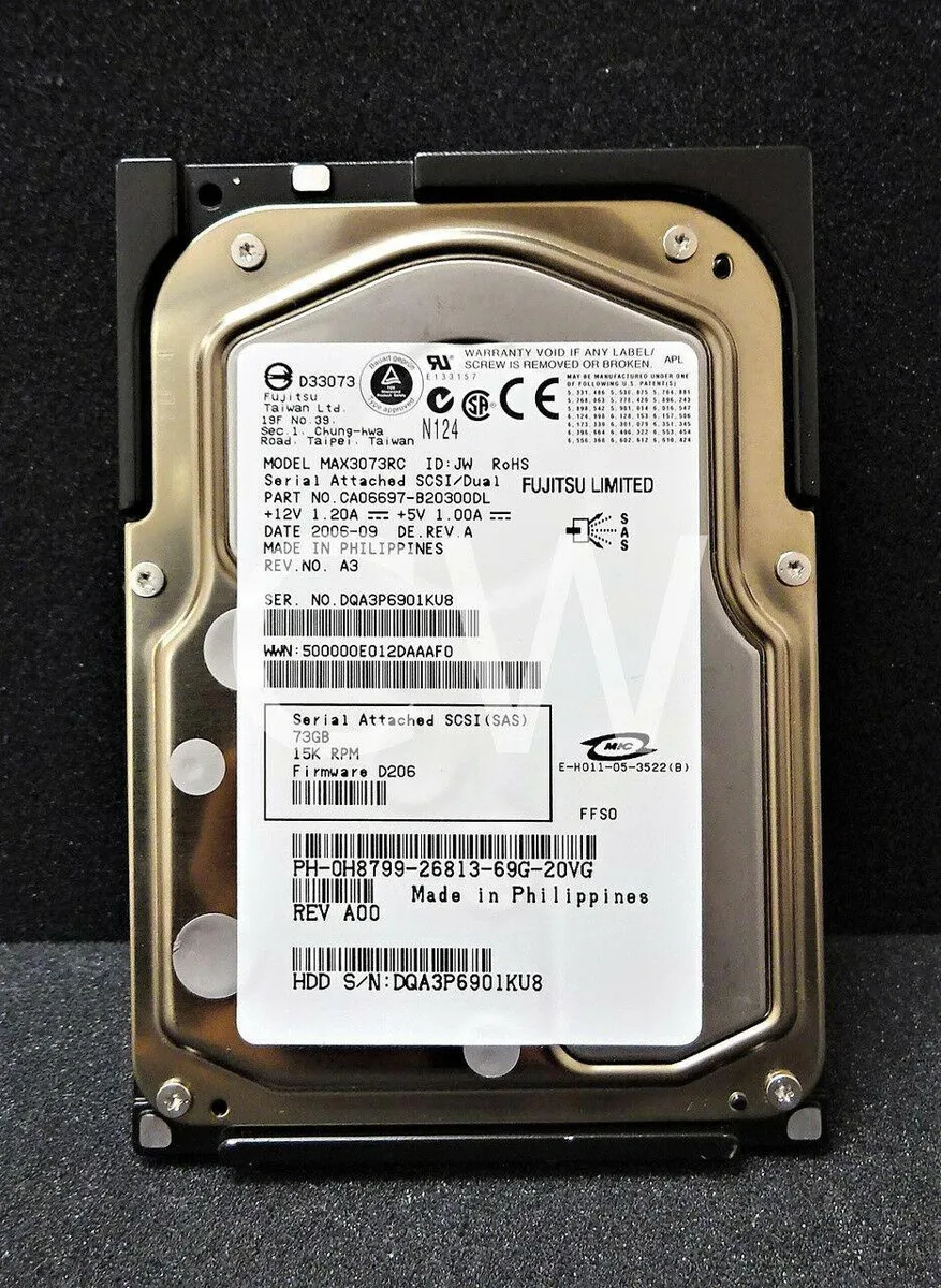 DELL DELL MAX3073RC 73GB 15K 3.5" SAS internal hard drive — 商品写真