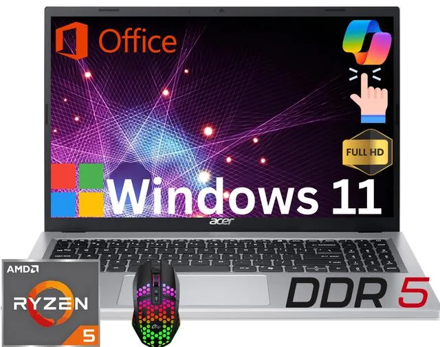 Acer America Acer America Aspire 3 15 15.6" Touch Ryzen 5 7520U 16GB 512GB Silver — product photo