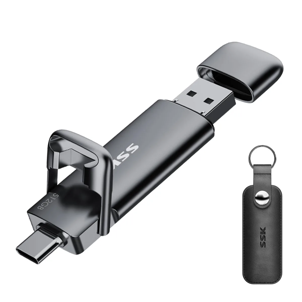 SSK SSK 512 GB USB 3.2 Gen 2 Dual USB-C / USB-A Portable SSD — 제품 사진