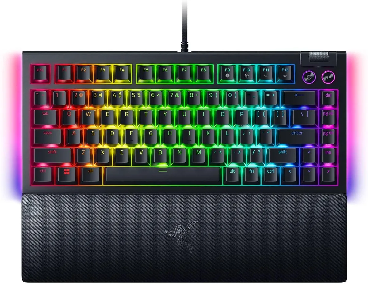 Razer USA Ltd Razer BlackWidow V4 75% Hot-Swappable Orange Switch Gaming Keyboard — Produktfoto