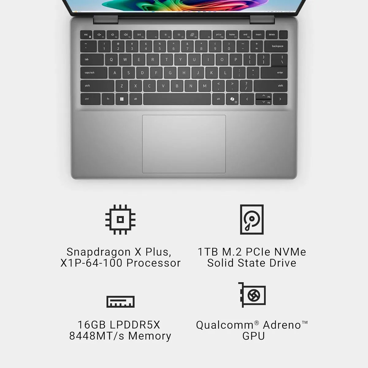 Grey 14 inch laptop with slim profile and backlit keyboard