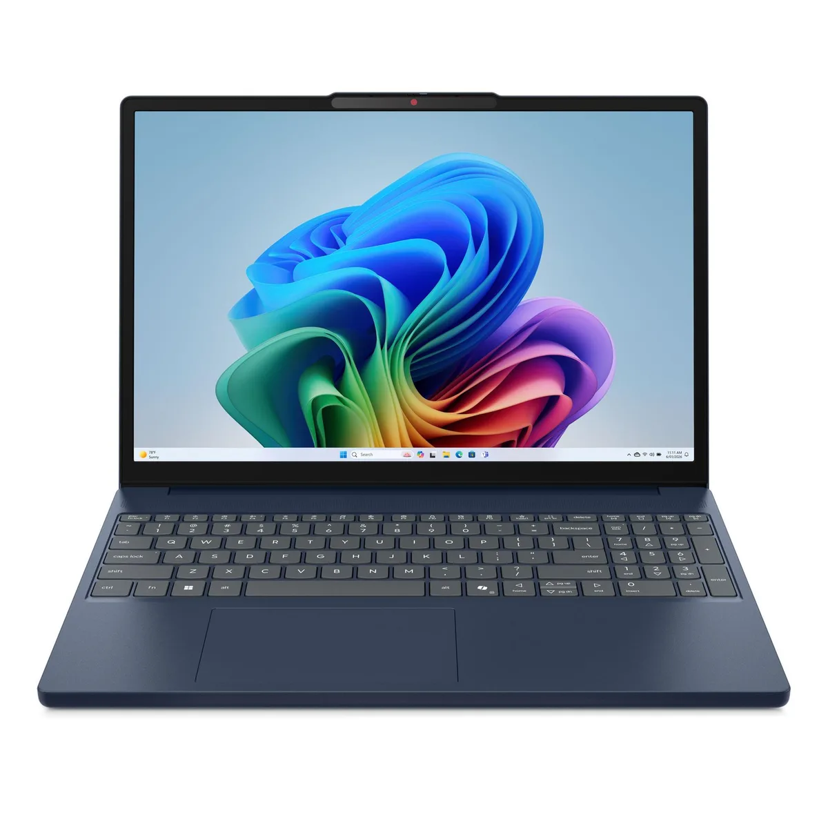 Silver 15.3 inch laptop closed on light background