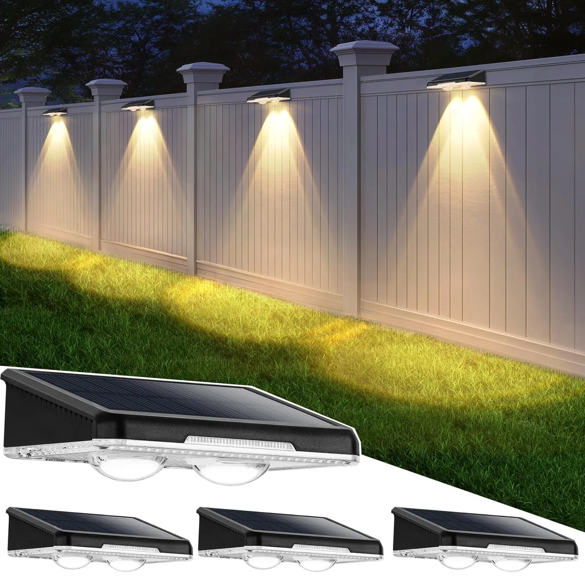 HSG-1836 solar landscape lighting 2 pack 3000K 4500K 6500K — 商品照片