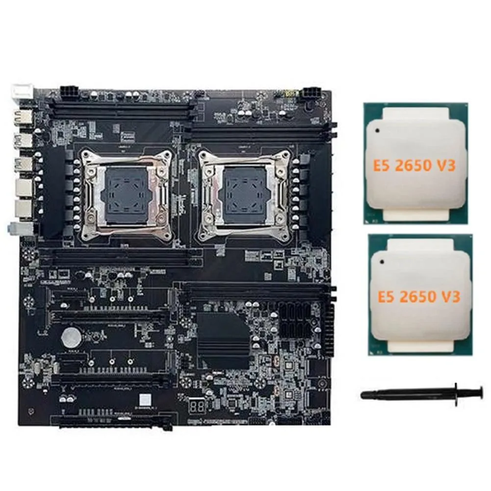 YINGHUA YINGHUA X99 Dual LGA2011-3 Server Motherboard with 2×E5-2650 V3 CPUs — foto do produto