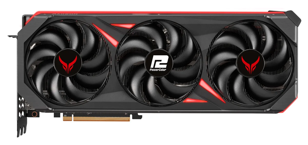 PowerColor RED DEVIL Radeon RX 7900 XT graphics card with triple-fan cooler and matte black finish