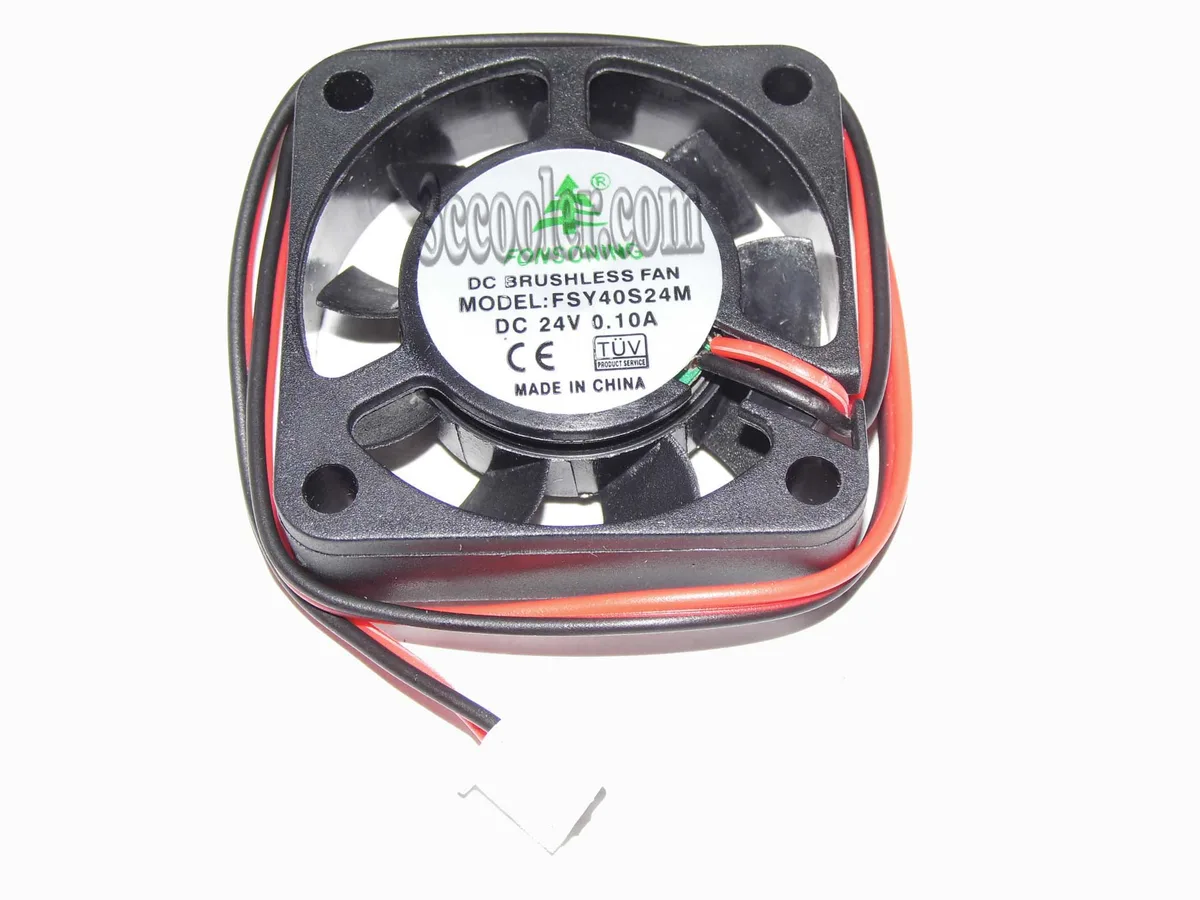 Ten black 40mm square cooling fans with 2-pin connectors