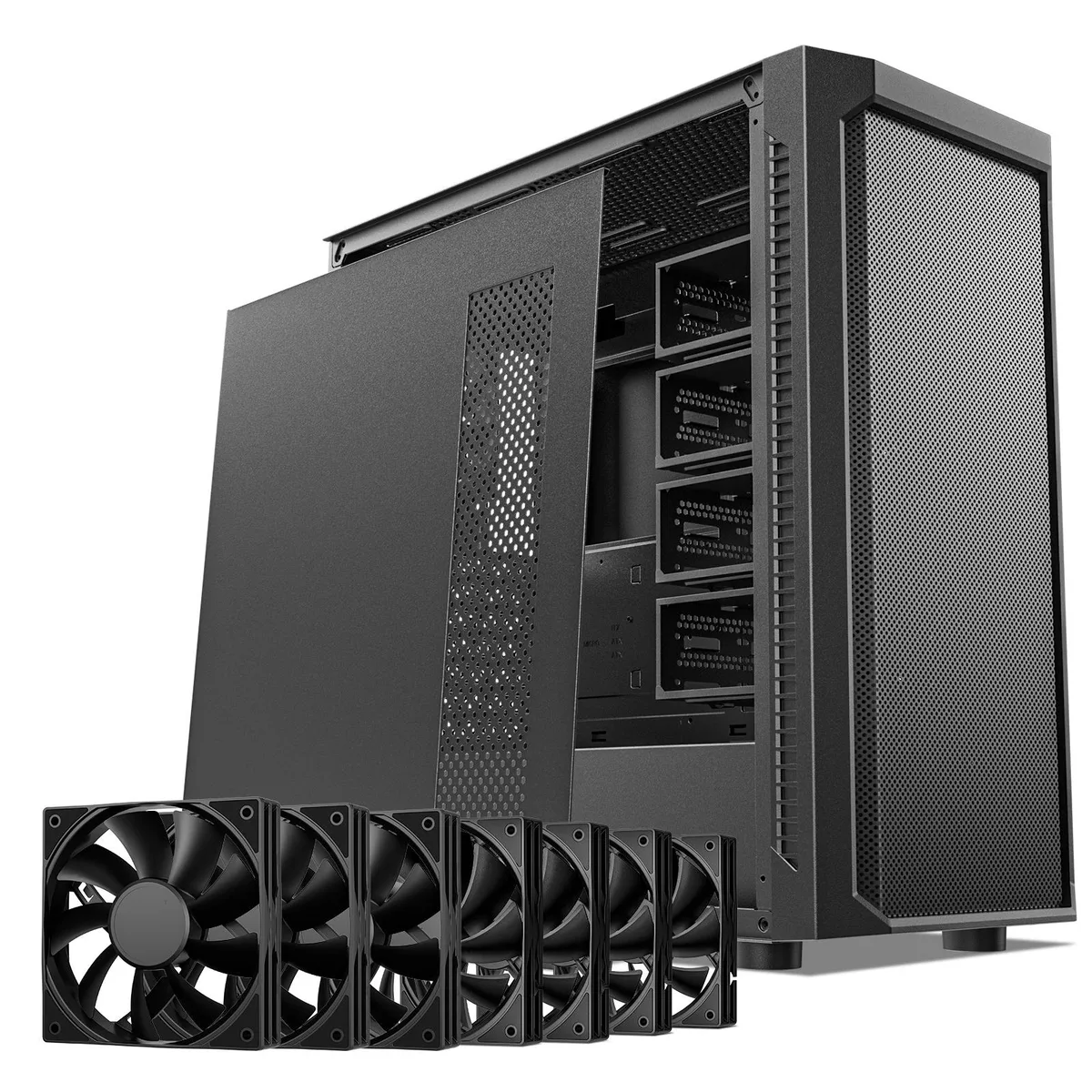 DARKROCK DARKROCK Classico Max Storage Master E-ATX PC Case 13 Drives 7x120mm Fan Black — photo du produit