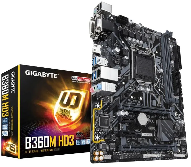 GIGABYTE GIGABYTE B360M HD3 Intel LGA 1151 Micro ATX motherboard — снимка на продукта